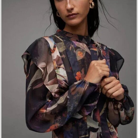 All Saints Multicolor Floral Mini Dress - Picture 2 of 16